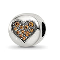 Sterling Silver Reflections Nov Yellow Crystal Balance Heart Bead, 10.91 x 10.91 mm