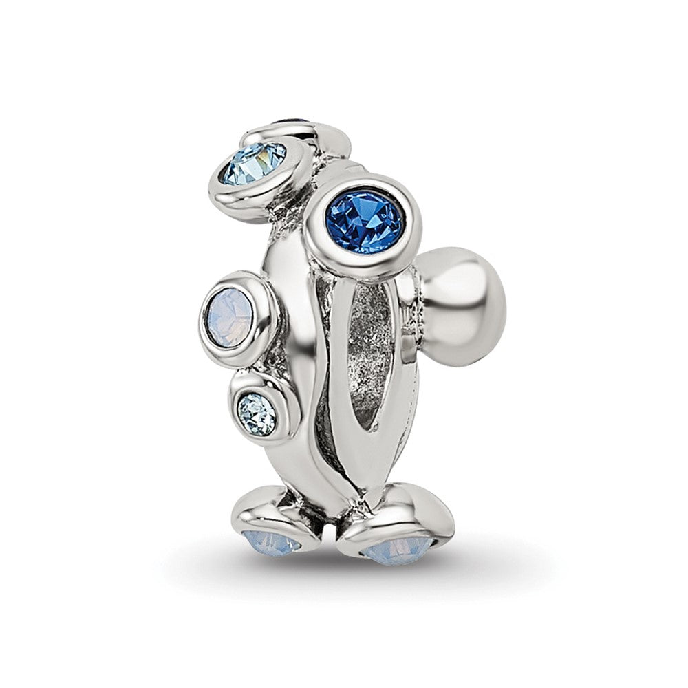 Sterling Silver Reflections Crystal Bubble Spacer Bead, 11.82 x 7.27 mm