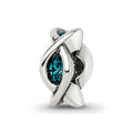 Sterling Silver Reflections Crystal Marquis Twist Bead, 10 x 6.36 mm