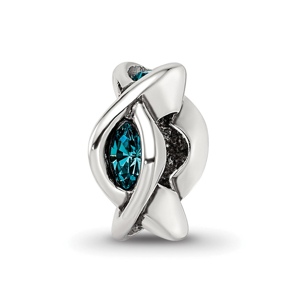 Sterling Silver Reflections Crystal Marquis Twist Bead, 10 x 6.36 mm