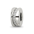 Sterling Silver Reflections Crystal Meandering Bead, 10 x 4.55 mm