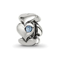 Sterling Silver Reflections Crystal Endless Hearts Bead, 10 x 7.27 mm