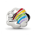 Sterling Silver Reflections Enamel Rainbow Bead, 10.91 x 11.82 mm