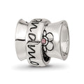 Sterling Silver Reflections Crystals Spinner Grandmother Bead, 10 x 10 mm