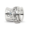 Sterling Silver Reflections Crystals Spinner Daughter Bead, 11.82 x 10.91 mm