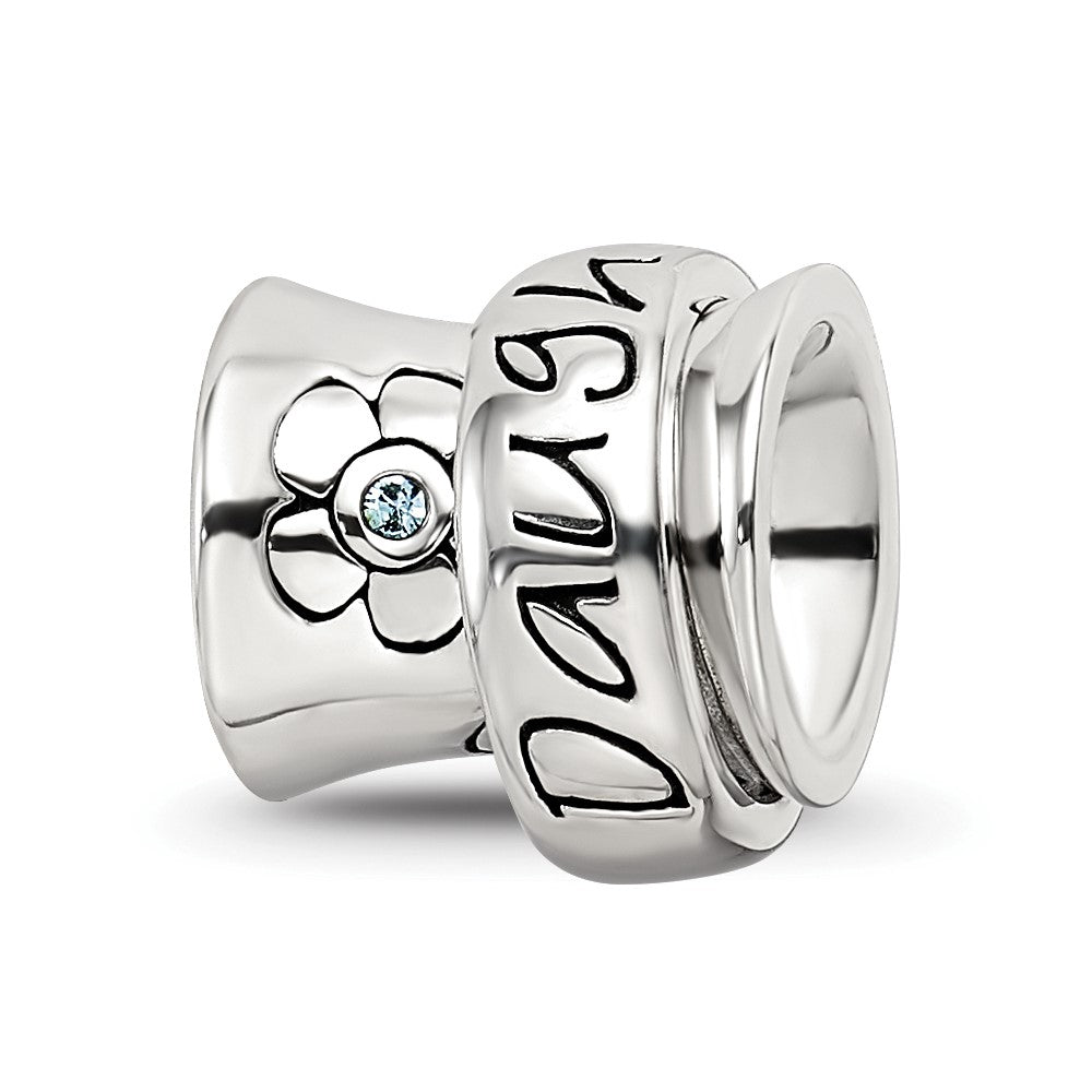 Sterling Silver Reflections Crystals Spinner Daughter Bead, 11.82 x 10.91 mm