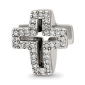 Sterling Silver Reflections Crystals Pav‚ Open Cross Bead, 13.64 x 11.82 mm