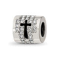 Sterling Silver Reflections Crystals Faith Cross Bead, 8.18 x 9.09 mm