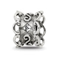 Sterling Silver Reflections Crystal Bridal Garter Bead, 10.91 x 8.18 mm