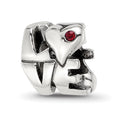 Sterling Silver Reflections Crystal LOVE Bead, 11.82 x 11.82 mm