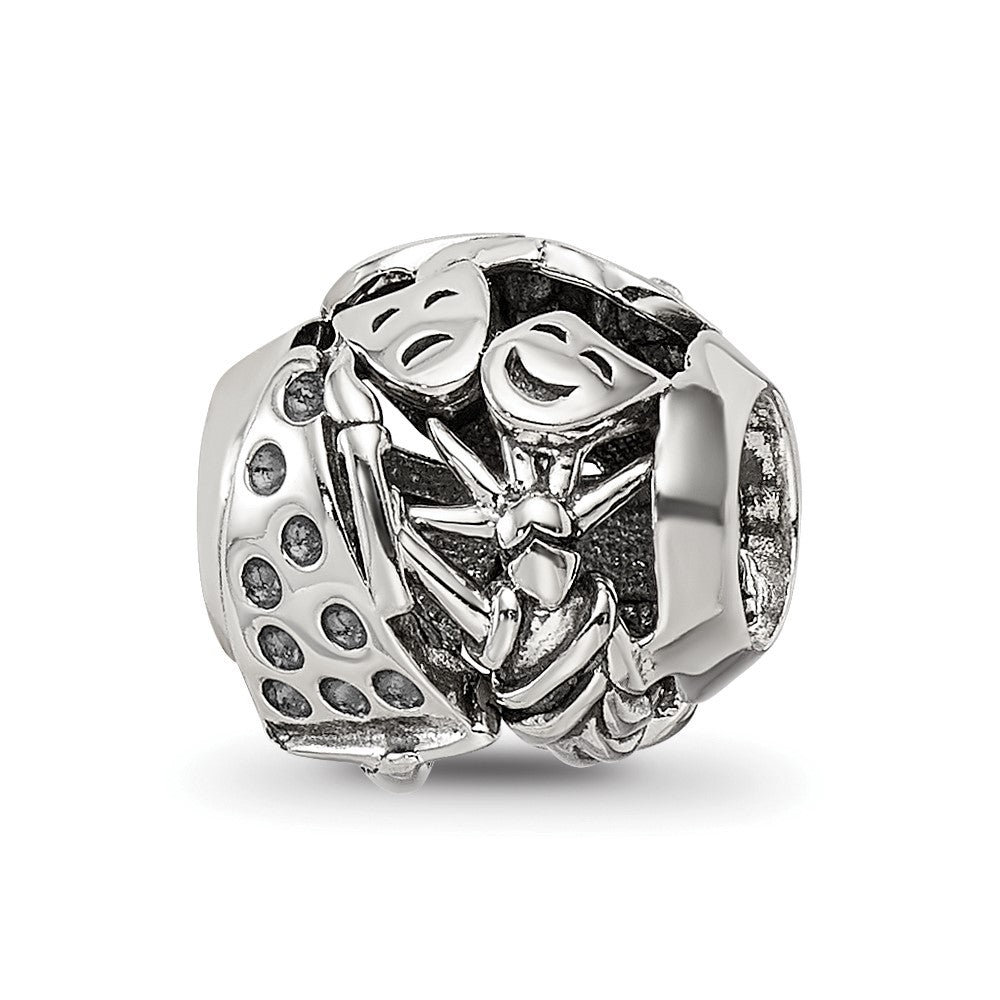 Sterling Silver Reflections Crystals New York Collage Bead, 10 x 10 mm