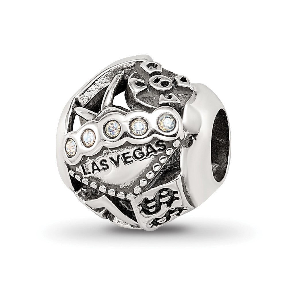Sterling Silver Reflections Crystals Las Vegas Collage Bead, 10.91 x 10 mm