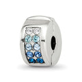 Sterling Silver Reflections Crystal Channel Blues Clip Bead, 10.91 x 5.45 mm