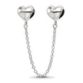 Sterling Silver Reflections Polished Hearts Safety Chain, 7.27 x 7.27 mm
