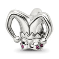 Sterling Silver Reflections Crystals Jester Mask Bead, 12.73 x 14.55 mm