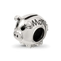 Sterling Silver Reflections Fun Money Piggy Bank Bead, 9.09 x 8.18 mm