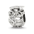Sterling Silver Reflections Graduation Owl Bead, 10.91 x 9.09 mm