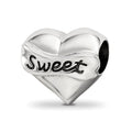 Sterling Silver Reflections Crystals Sweet 16 Heart Bead, 10 x 10.91 mm