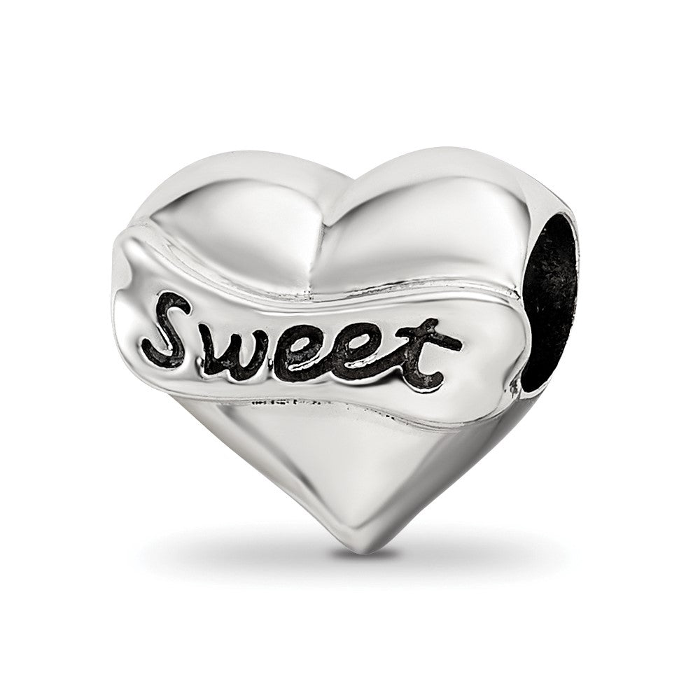 Sterling Silver Reflections Crystals Sweet 16 Heart Bead, 10 x 10.91 mm