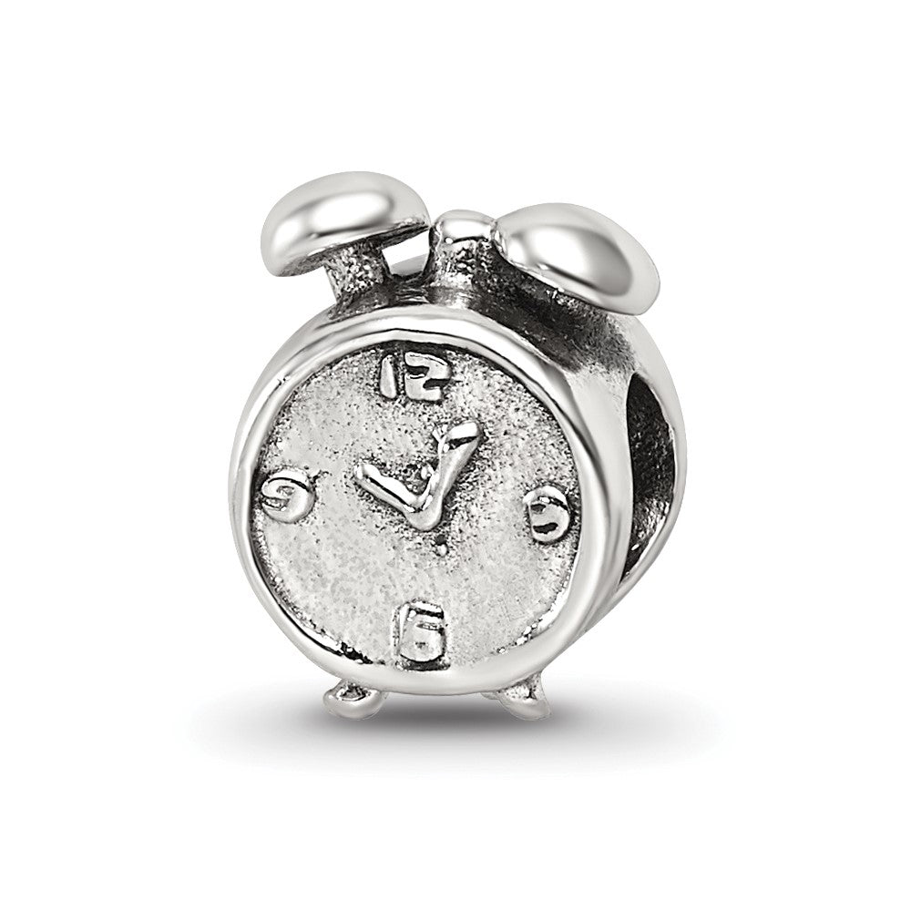 Sterling Silver Reflections Alarm Clock Bead, 10 x 7.27 mm