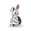 Sterling Silver Reflections Crystals Bunny Bead, 13.64 x 5.45 mm