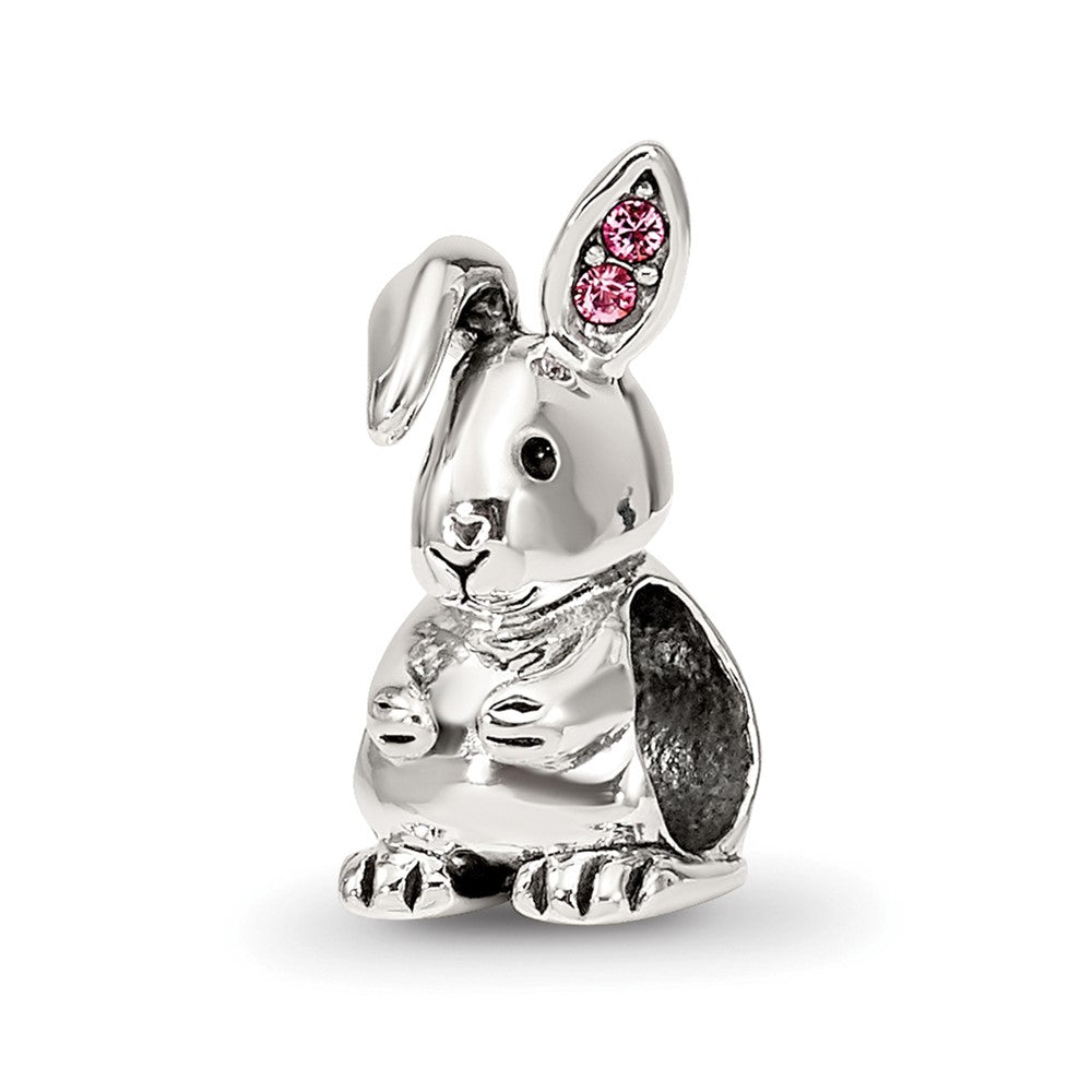 Sterling Silver Reflections Crystals Bunny Bead, 13.64 x 5.45 mm