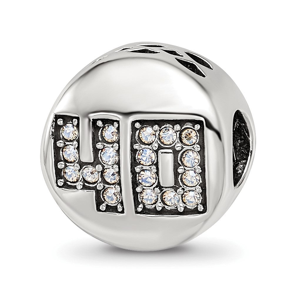 Sterling Silver Reflections Crystals Fabulous 40 Bead, 12.73 x 12.73 mm
