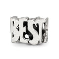 Sterling Silver Reflections Best Mom Two Sided Bead, 8.18 x 10 mm