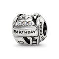 Sterling Silver Reflections Crystals Birthday Collage Bead, 9.09 x 10 mm
