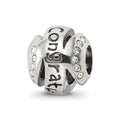 Sterling Silver Reflections Crytal Congratulations Bead, 10 x 9.09 mm