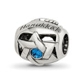 Sterling Silver Reflections Crystals Happy Hanukkah Bead, 10.91 x 10.91 mm