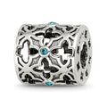 Sterling Silver Reflections Moroccan Lattice with crystals Bead, 9.09 x 9.09 mm