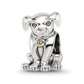 Sterling Silver Reflections Crystal Lab Puppy Bead, 11.82 x 9.09 mm