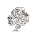 Sterling Silver Reflections Enameled Crystal Shamrock Bead, 10 x 9.09 mm