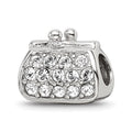 Sterling Silver Reflections Enamel Crystal Purse Bead, 10 x 11.82 mm