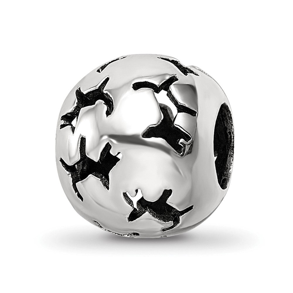 Sterling Silver Reflections Cutout Dog Bead, 11.82 x 10 mm