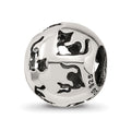 Sterling Silver Reflections Cutout Cat Bead, 11.82 x 9.09 mm