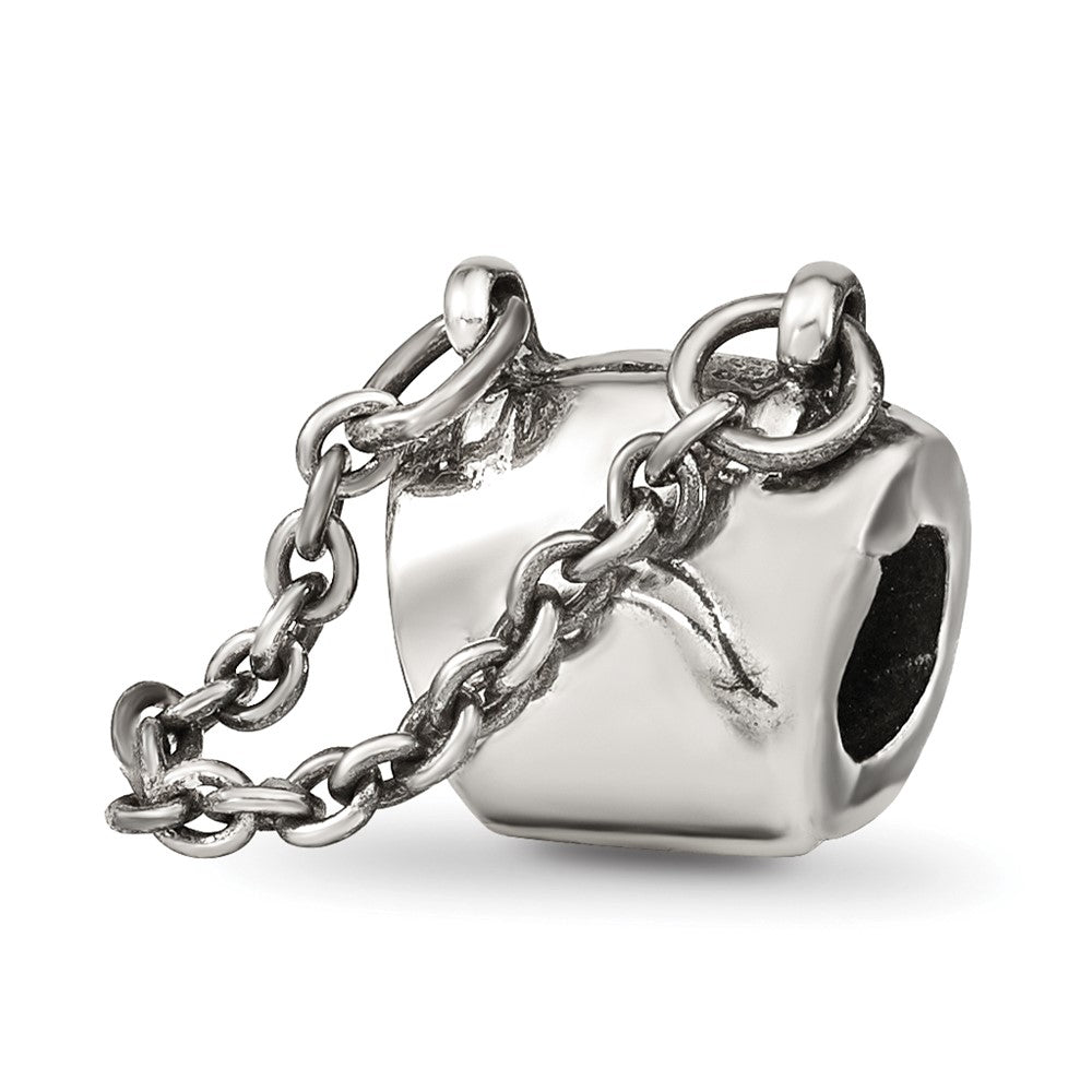 Sterling Silver Reflections Handbag Bead, 10 x 18.18 mm