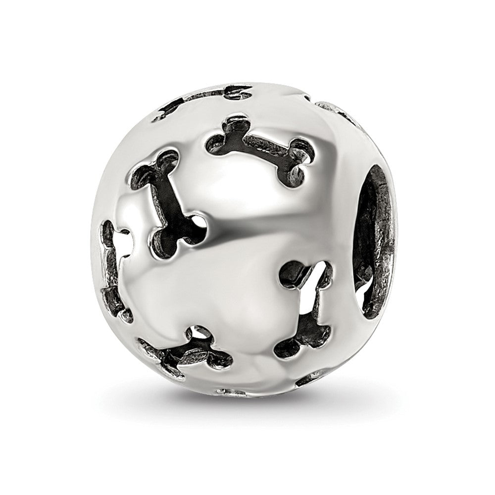 Sterling Silver Reflections Cutout Dog Bone Bead, 11.82 x 10 mm