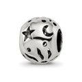 Sterling Silver Reflections Sun Moon Stars Bead, 9.09 x 8.18 mm