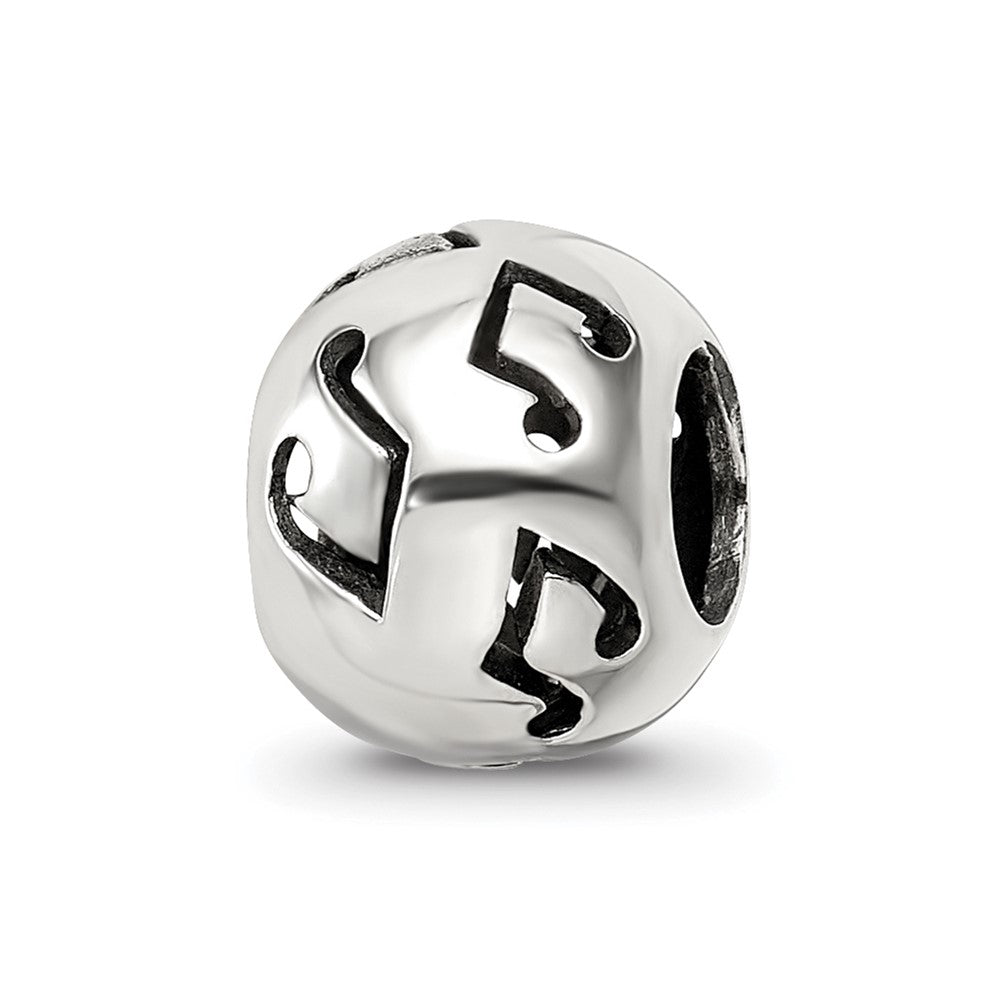 Sterling Silver Reflections Cutout Music Note Bead, 10 x 8.18 mm