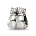 Sterling Silver Reflections Twin Cats Bead, 10 x 9.09 mm