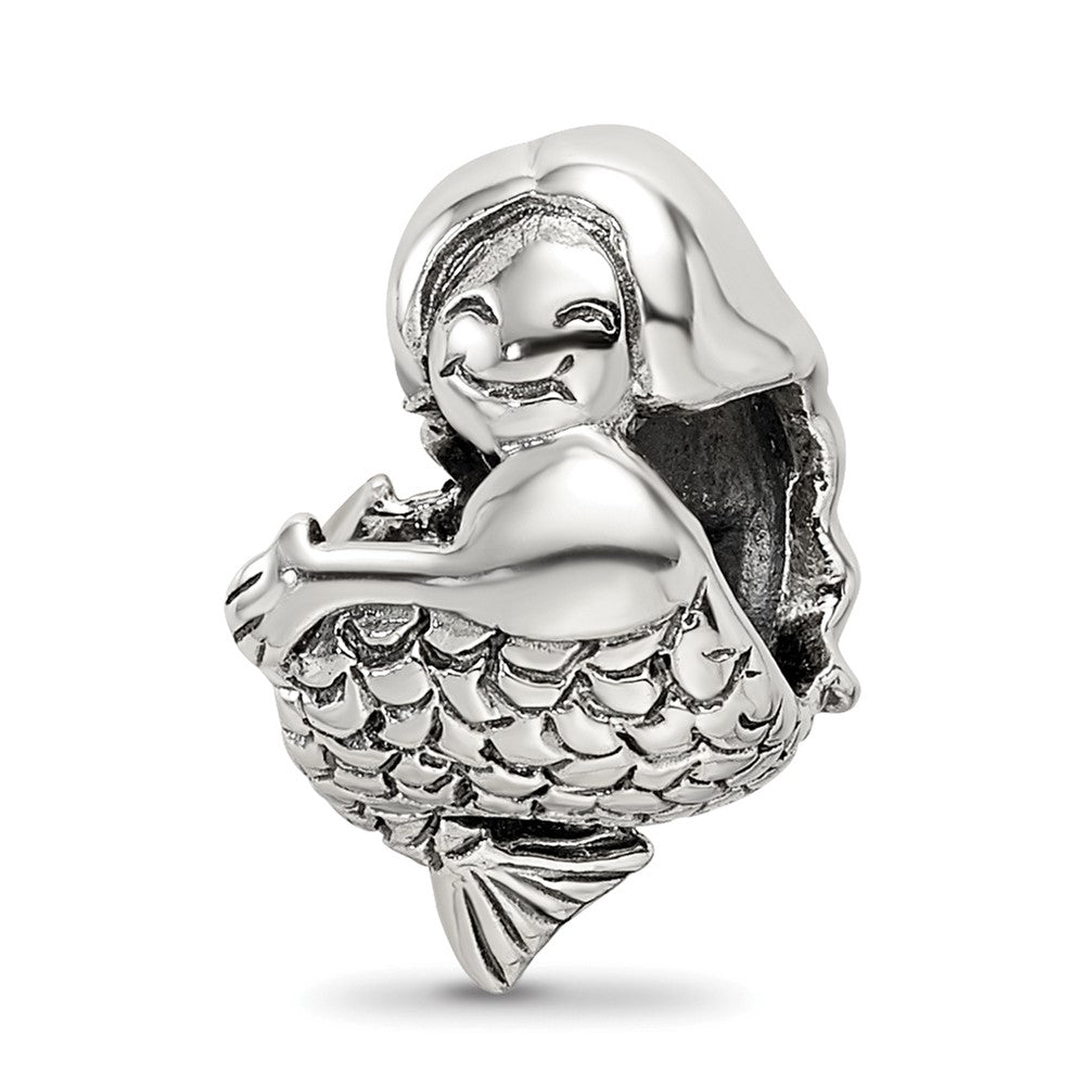 Sterling Silver Reflections Mermaid Bead, 13.64 x 9.09 mm