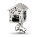 Sterling Silver Reflections Dog House Dangle Bead, 13.64 x 8.18 mm