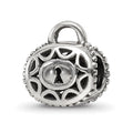 Sterling Silver Reflections Filigree Padlock Bead, 11.82 x 10.91 mm