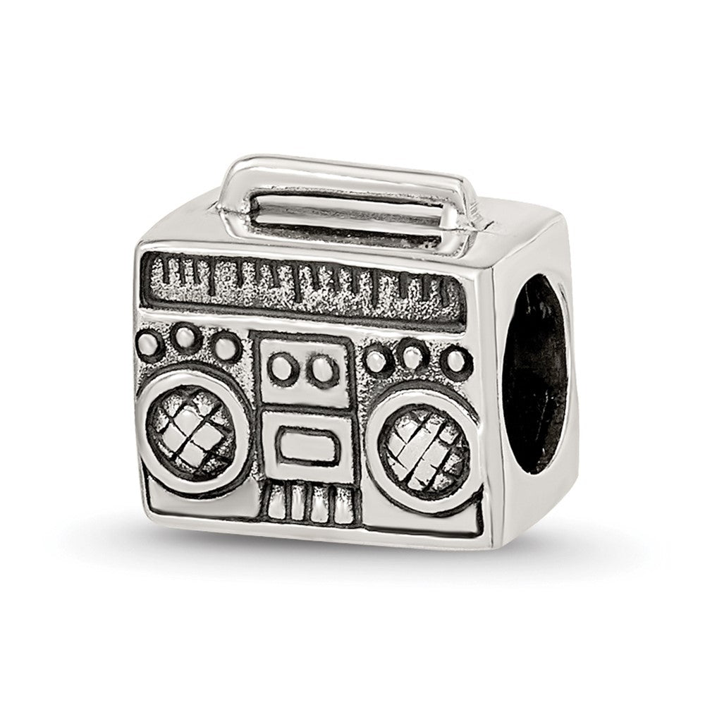 Sterling Silver Reflections Boombox Bead, 9.09 x 10 mm