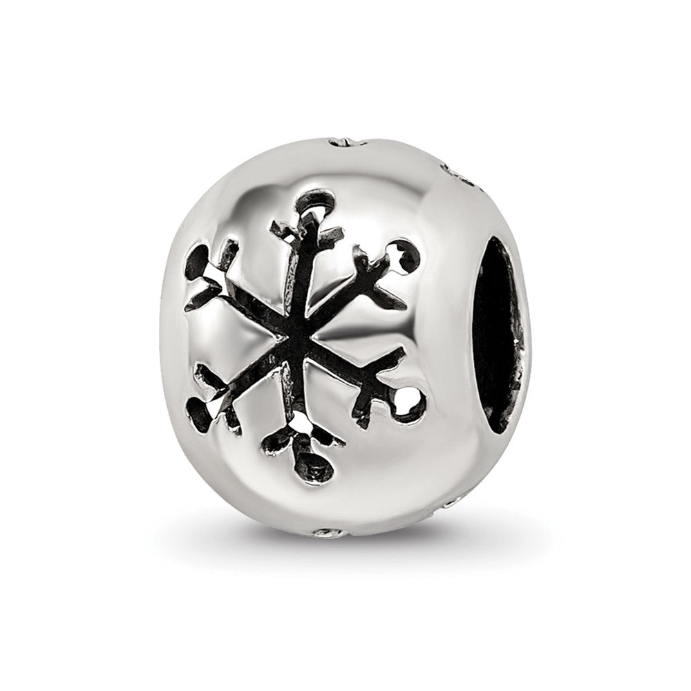 Sterling Silver Reflections Cutout Snowflake Bead, 10 x 8.18 mm