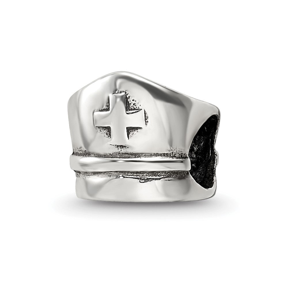 Sterling Silver Reflections Nurse Hat Bead, 8.18 x 9.09 mm