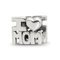 Sterling Silver Reflections I HEART MOM Bead, 8.18 x 9.09 mm