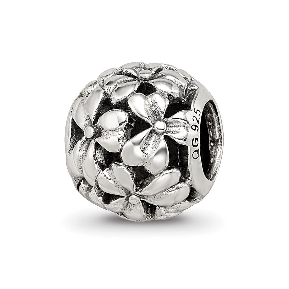 Sterling Silver Reflections Filigree Flower Bead, 9.09 x 8.18 mm